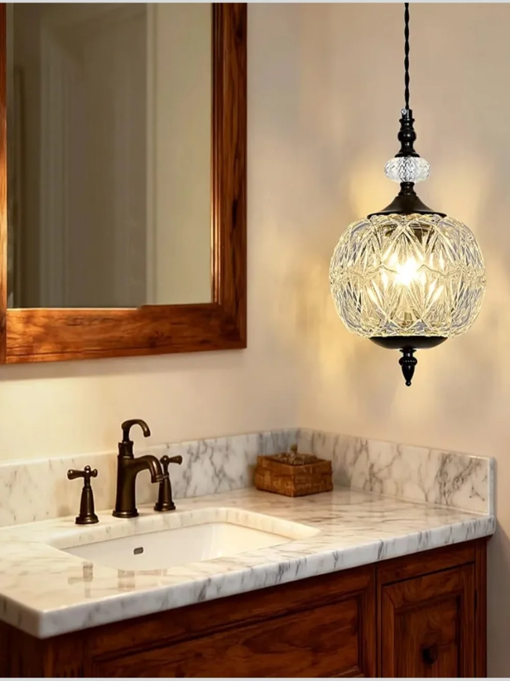 Black Pendant Crystal Glass Light - Simple Elegant Beauty Can Only Describe This